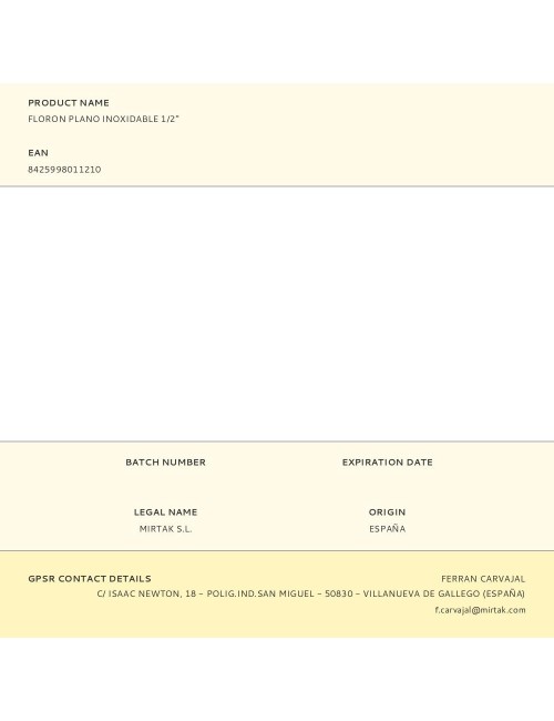 Floron plano inoxidable 1/2"