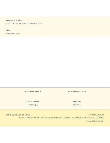 Flexo de ducha blanco/cromo 1,5 m