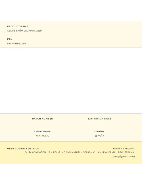 Asa de baño cromada 25cm