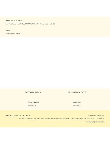 Latiguillo flexible inoxidable h-h 1/2-1/2 - 25 cm