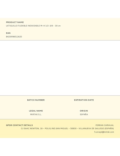 Latiguillo flexible inoxidable m-h 1/2-3/8 - 30 cm