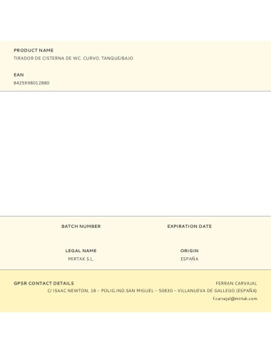 Tirador de cisterna de wc. curvo. tanque/bajo