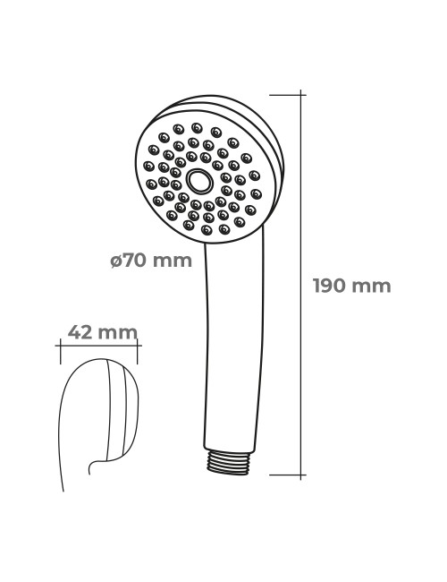 Mango de ducha anticalcareo color blanco