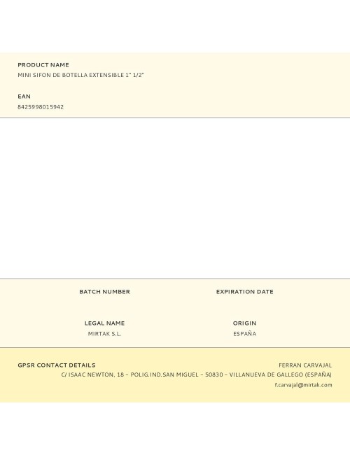 Mini sifon de botella extensible 1" 1/2"