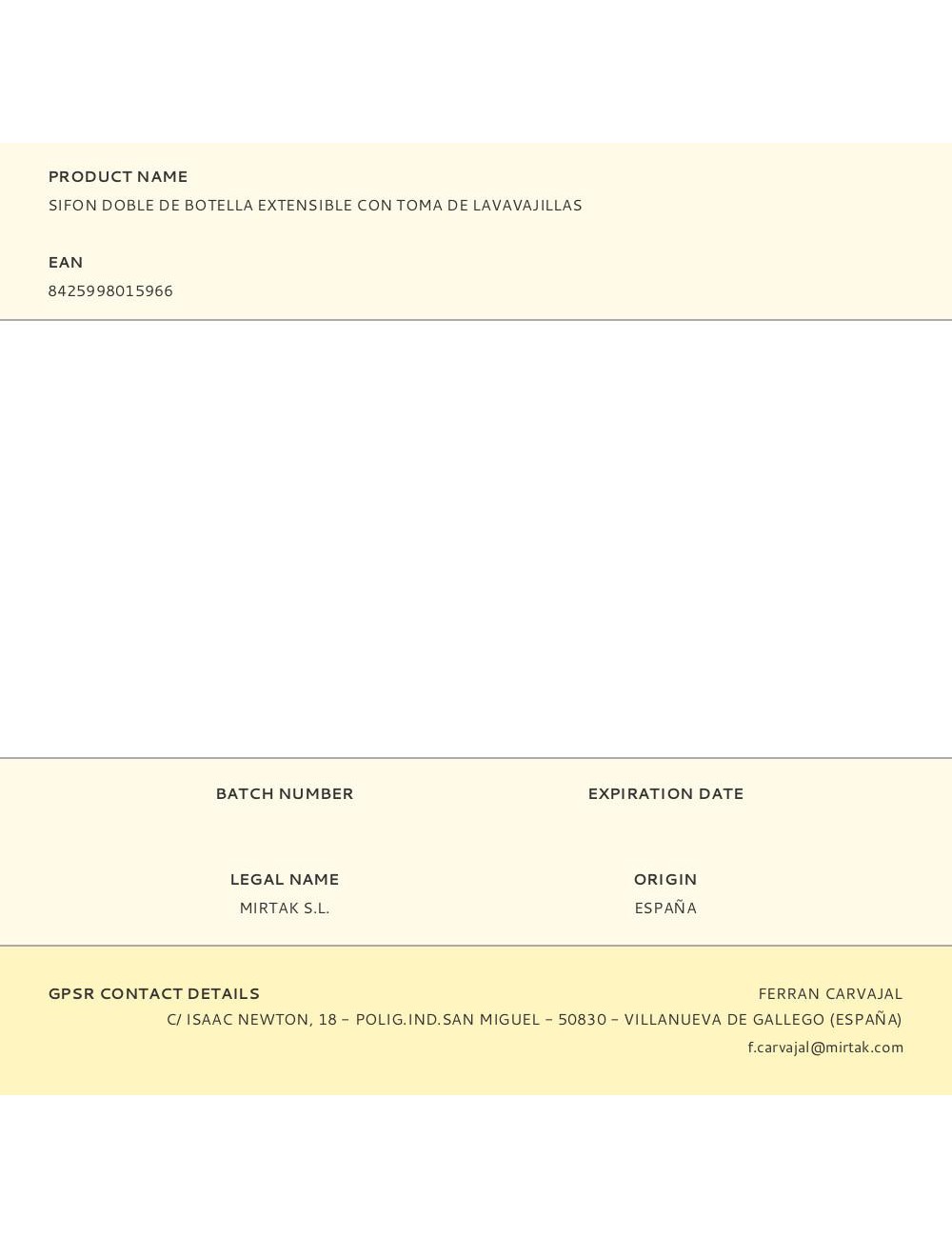 Sifon doble de botella extensible con toma de lavavajillas