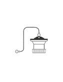 Valvula de lavabo ø70mm con cadena y tapon 1" - 1/2"