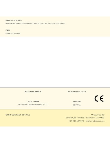 Magnetotermico revalco 1 polo 16a c 6ka resid/terciario