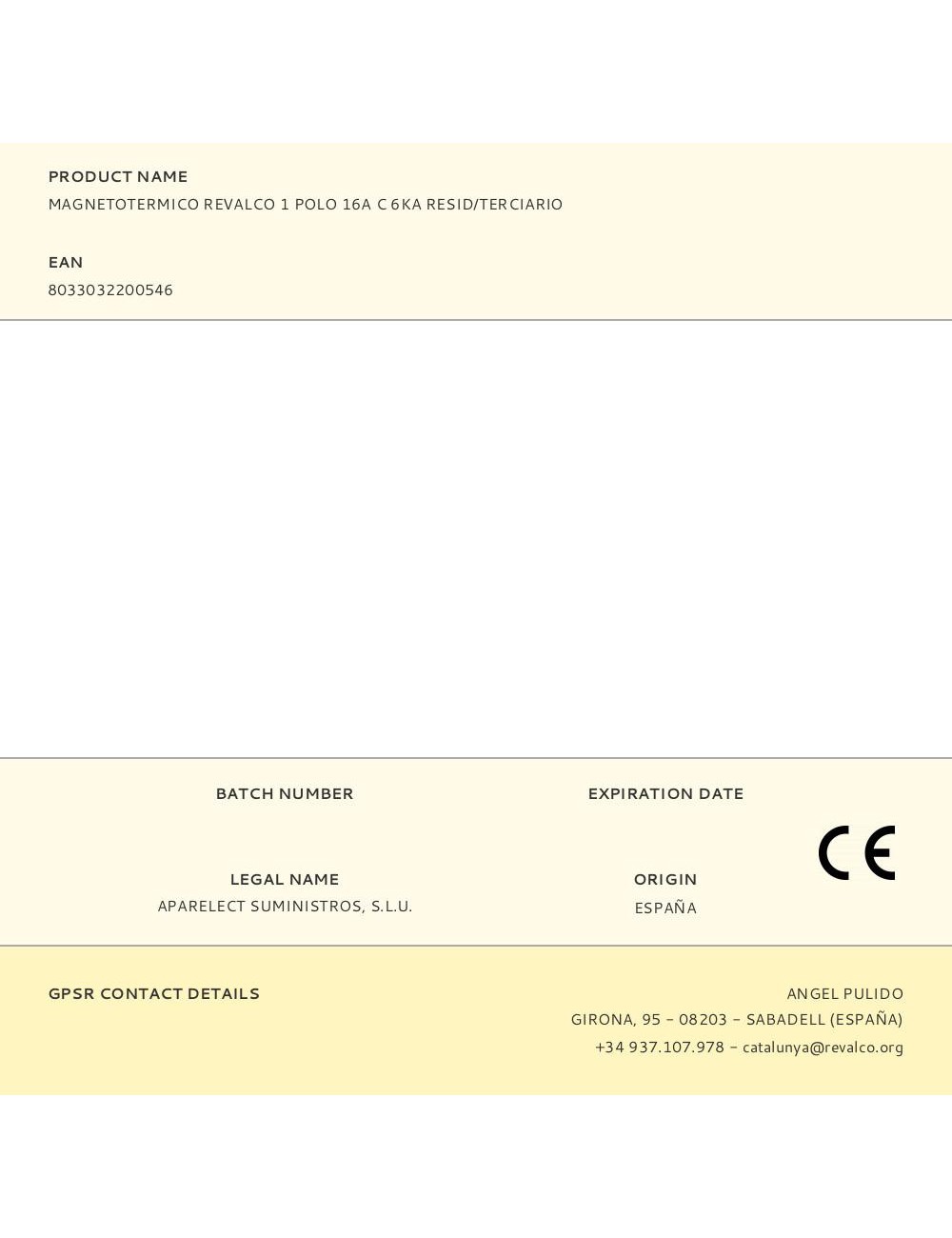 Magnetotermico revalco 1 polo 16a c 6ka resid/terciario