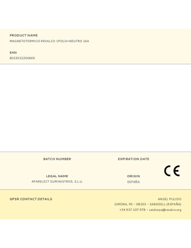 Magnetotermico revalco 1polo+neutro 16a