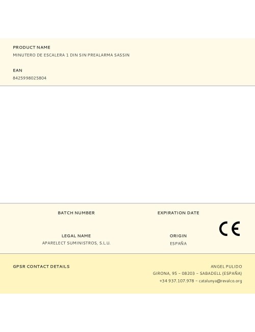 Minutero de escalera 1 din sin prealarma sassin