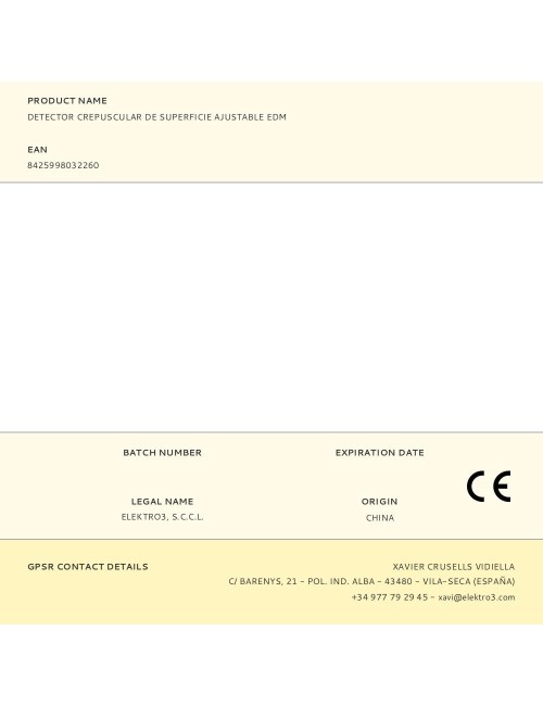 Detector crepuscular de superficie ajustable edm