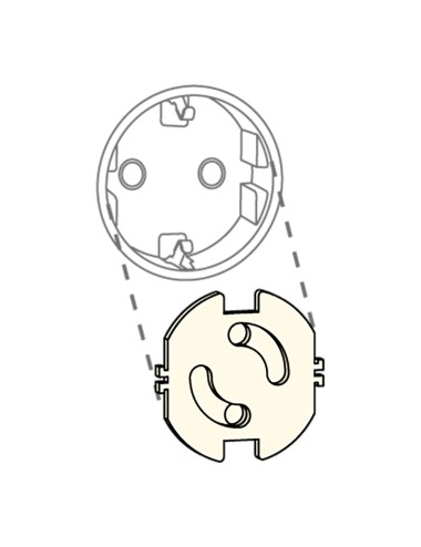 Tapa de enchufe giratorios base t/tl, blister 10 uds