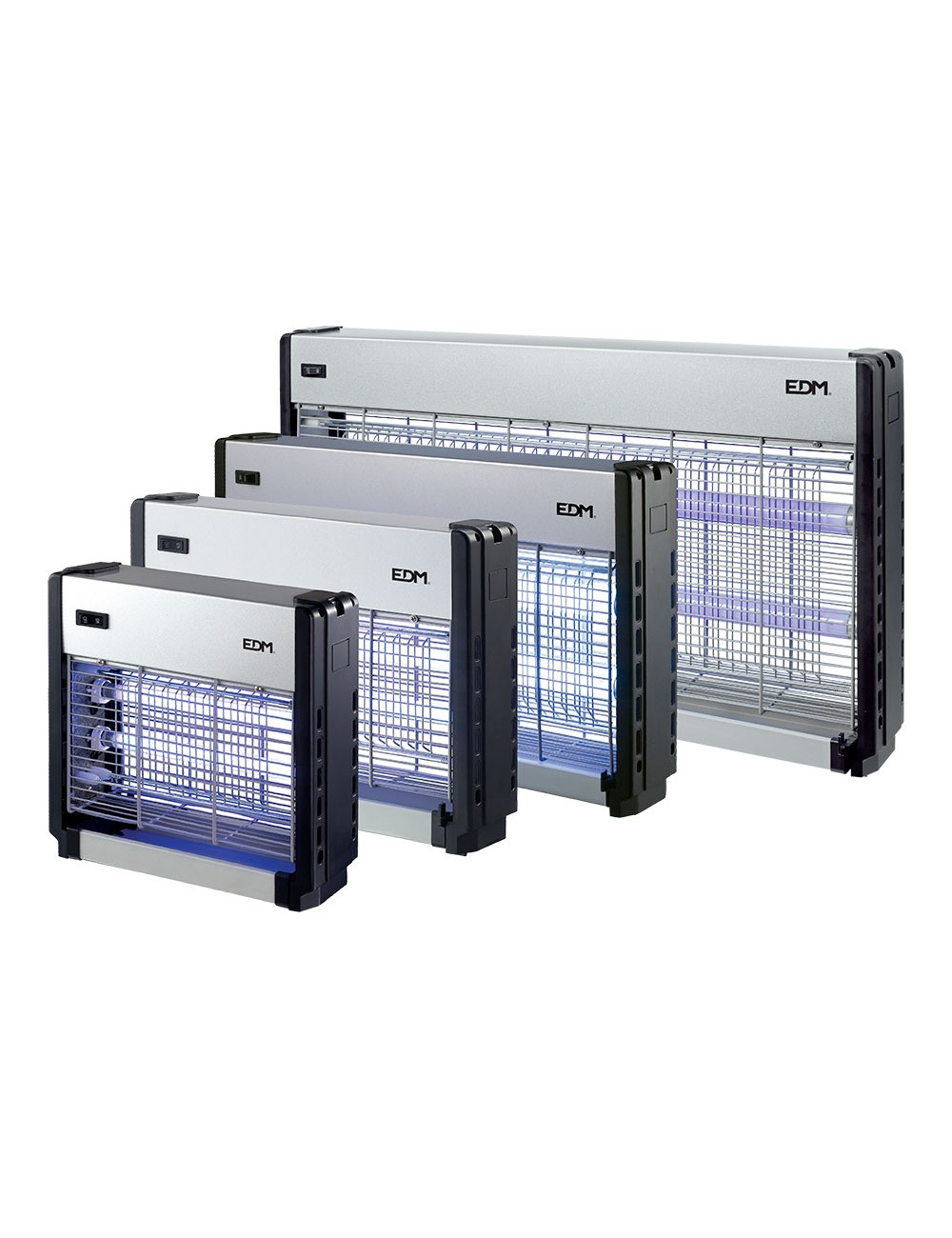 Mata insectos profesional eléctrico, cromo/negro, 2 x 8w 50 m 33 x 9 x 26 cm