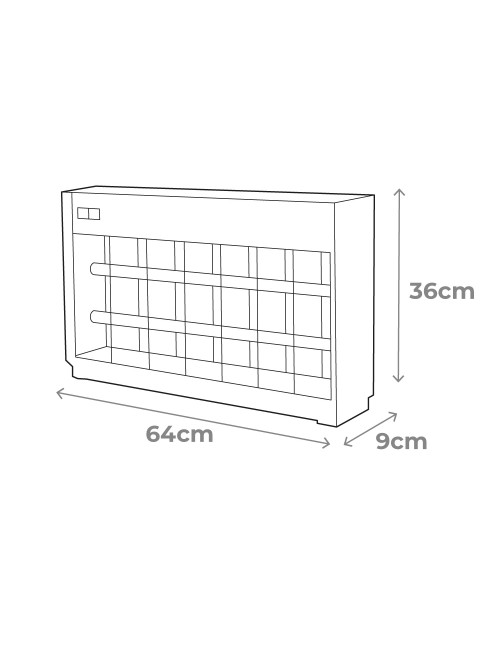 Mata insectos profesional eléctrico, cromo/negro, 2 x 20w 150 m 63,5 x 9 x 36 cm