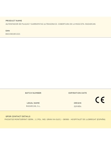 Auyentador de pulgas y garrapatas ultrasonico. cobertura de la mascota. radarcan