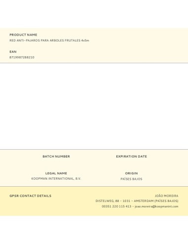 Red anti-pajaros para arboles frutales 4x5m