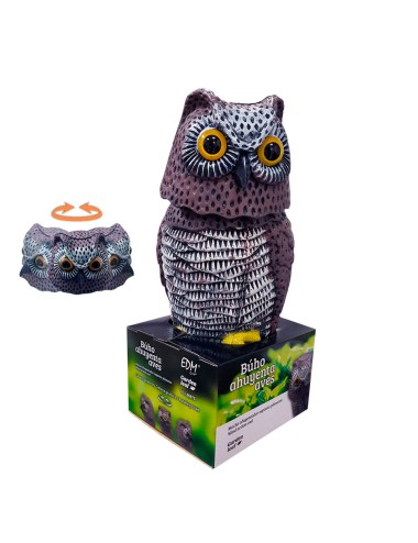 Buho con cabeza giratoria ahuyenta aves 20x38x16cm edm