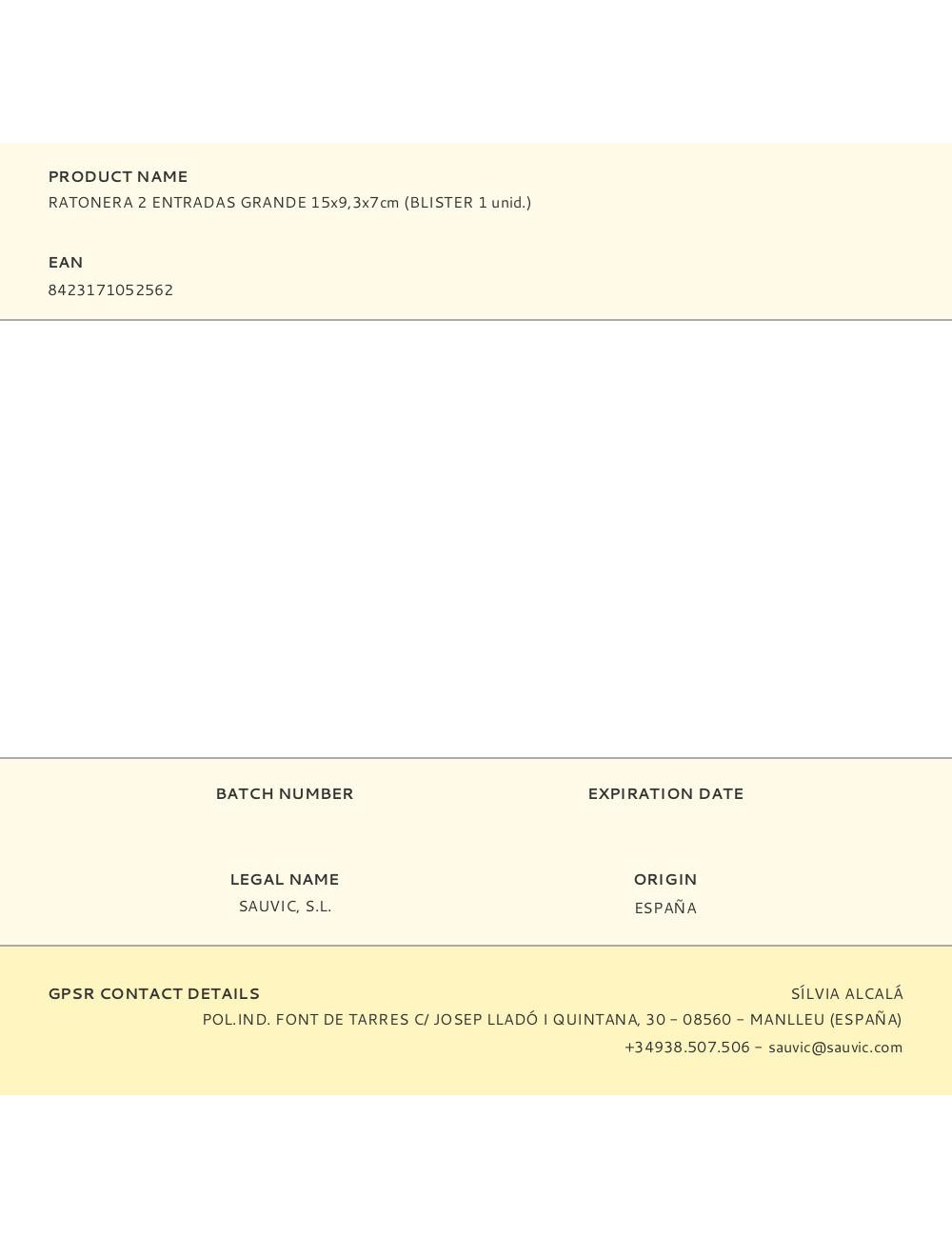 Ratonera 2 entradas grande 15x9,3x7cm (blister 1 unid.)