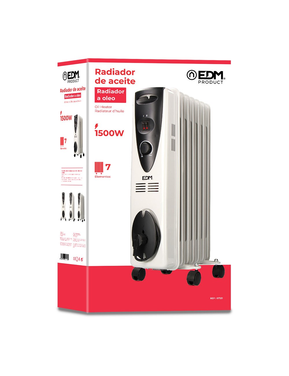 Radiador de aceite 1500 w con 7 elementos