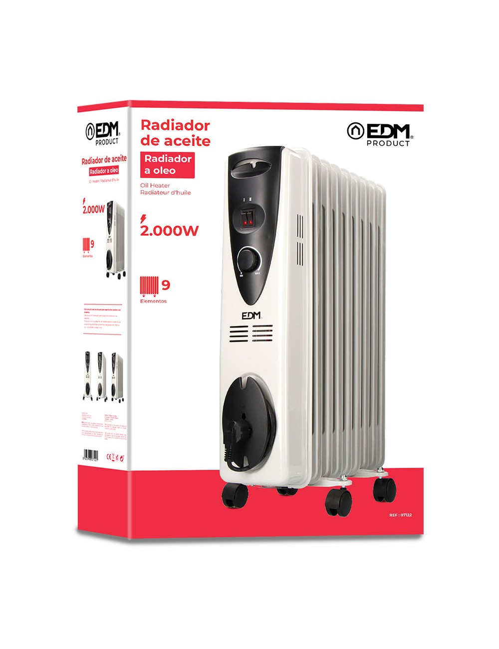 Radiador de aceite 2000 w con 9 elementos