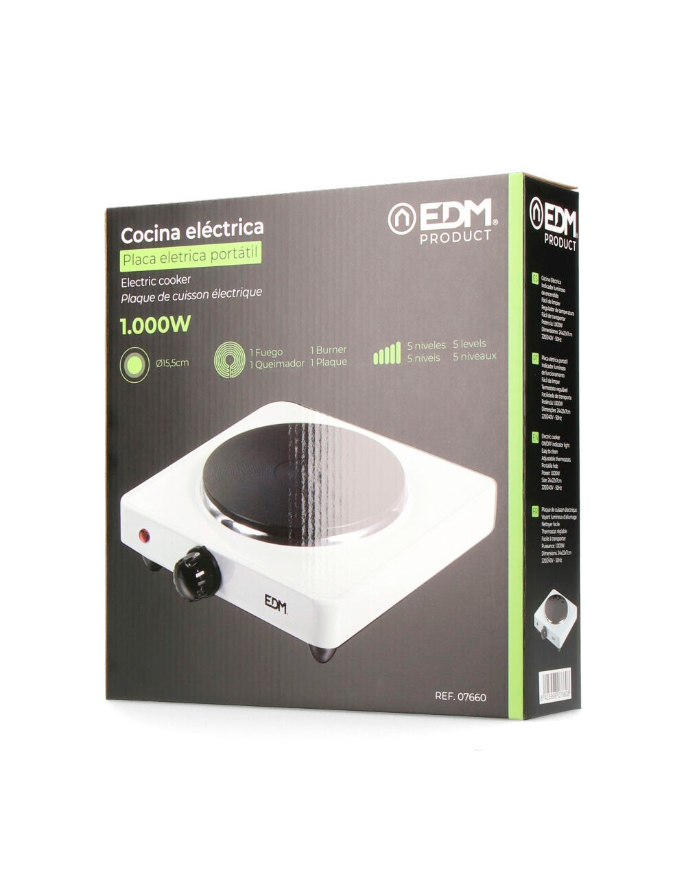 Cocina electrica 1 fuego 1000 w