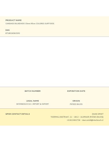 Candado blindado 15mm 90cm colores surtidos