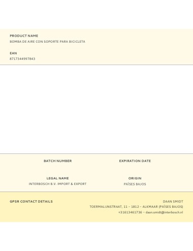 Bomba de aire con soporte para bicicleta