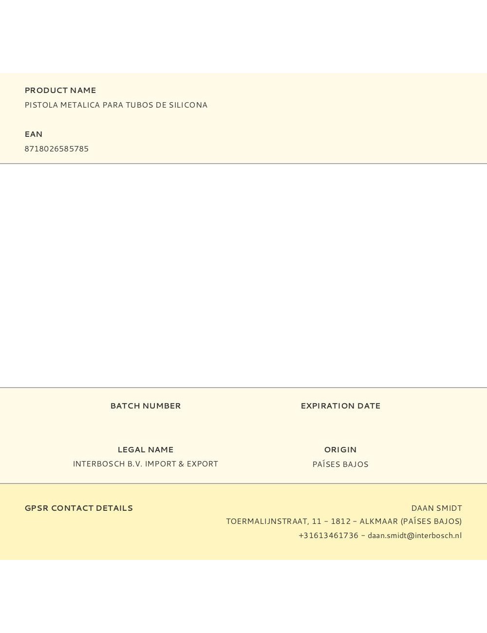 Pistola metalica para tubos de silicona