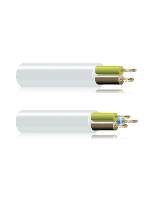 Manguera tubular h05vv-f 2 x 0,75 mm, blanca euro/m