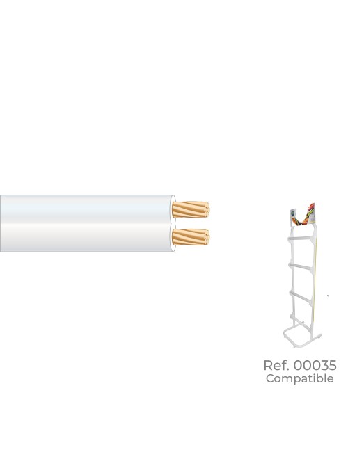 Paralelo 2x0,50mm blanco "audio" euro/m (bobina pequeña ø150x60mm)