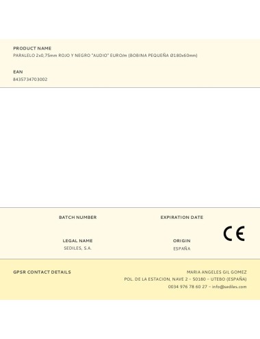 Paralelo 2x0,75mm rojo y negro "audio" euro/m