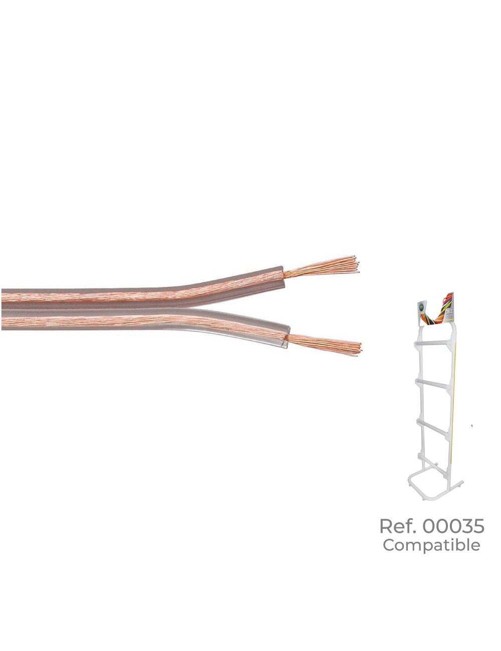 Paralelo transparente 2x0,75mm "audio" euro/m (bobina pequeña ø180x60mm)