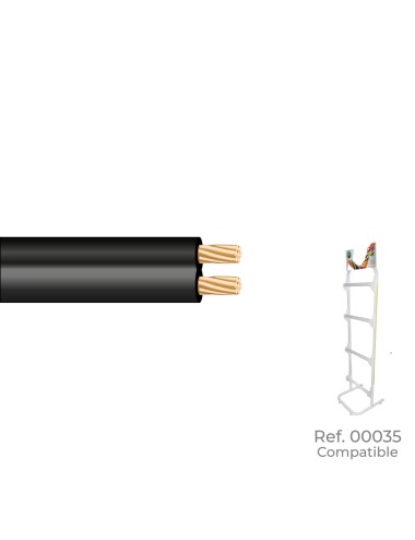 Paralelo 2x0,75mm negro "audio" euro/m (bobina pequeña ø180x60mm)