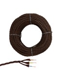Cable paralelo textil trenzado h05vv-f 3 g 1,50 mm marrón euro/m