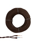 Cable paralelo textil trenzado h05vv-f 2 x 1,50 mm marrón euro/m