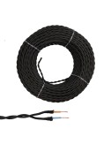 Cable paralelo textil trenzado h05vv-f 2 x 1,50 mm negro euro/m