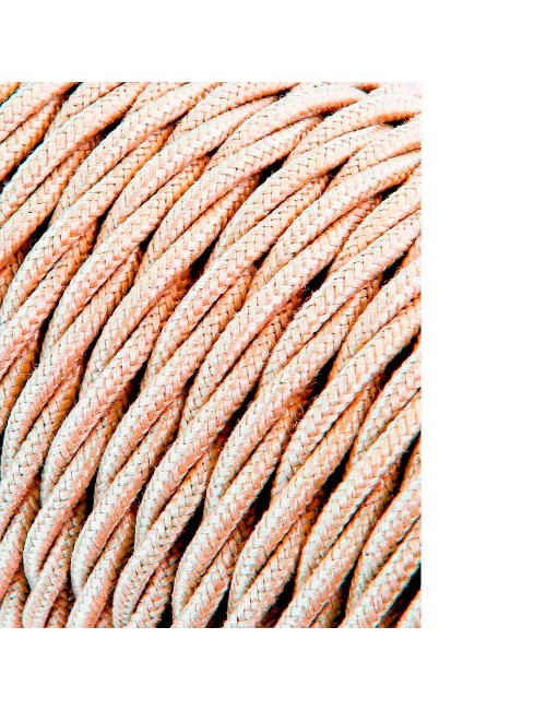 Carrete cable textil trenzado h03vv-f 2 x 0,75 mm beige, 25 m