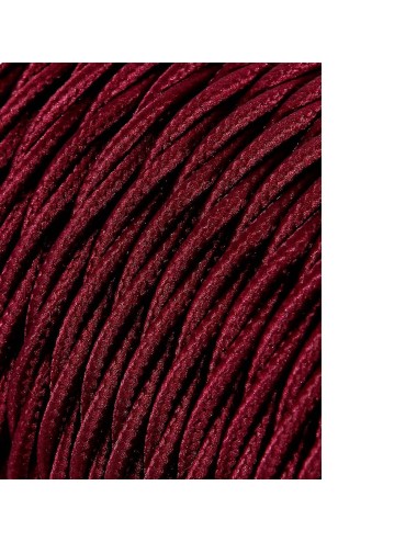 Carrete cable textil trenzado h03vv-f 2 x 0,75 mm burdeos, 25 m