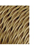 Carrete cable textil trenzado h03vv-f 2 x 0,75 mm oro, 25 m