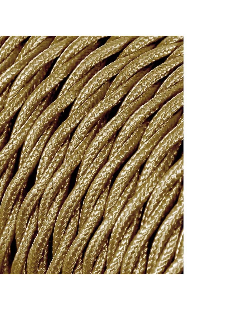 Carrete cable textil trenzado h03vv-f 2 x 0,75 mm oro, 25 m