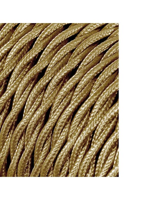 Carrete cable textil trenzado h03vv-f 2 x 0,75 mm oro, 25 m