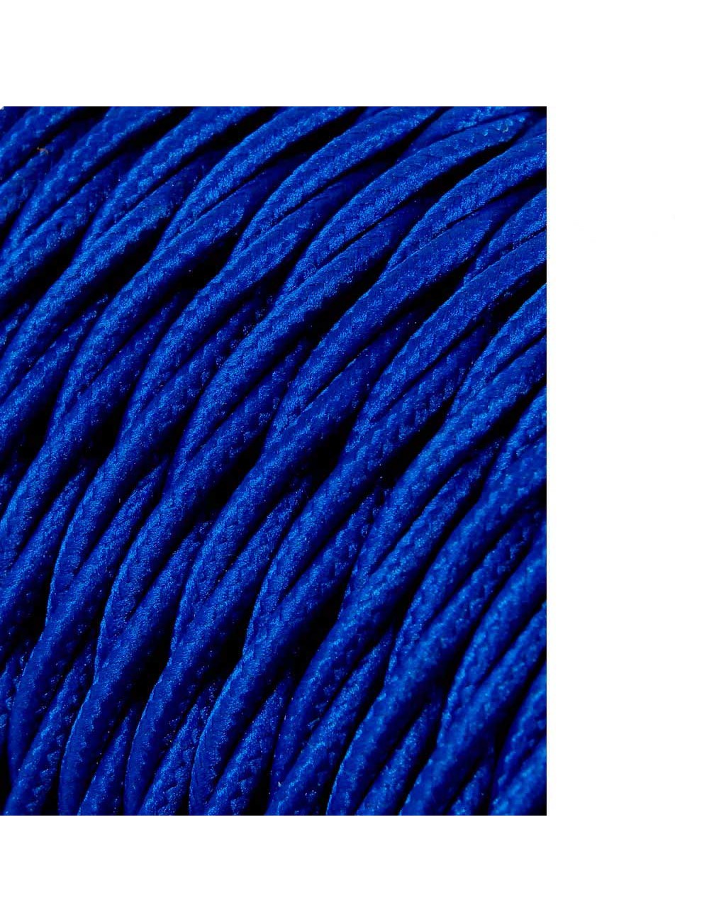 Carrete cable textil trenzado h03vv-f 2 x 0,75 mm azul, 25 m