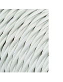 Carrete cable textil trenzado h03vv-f 2 x 0,75 mm gris plateado, 25 m