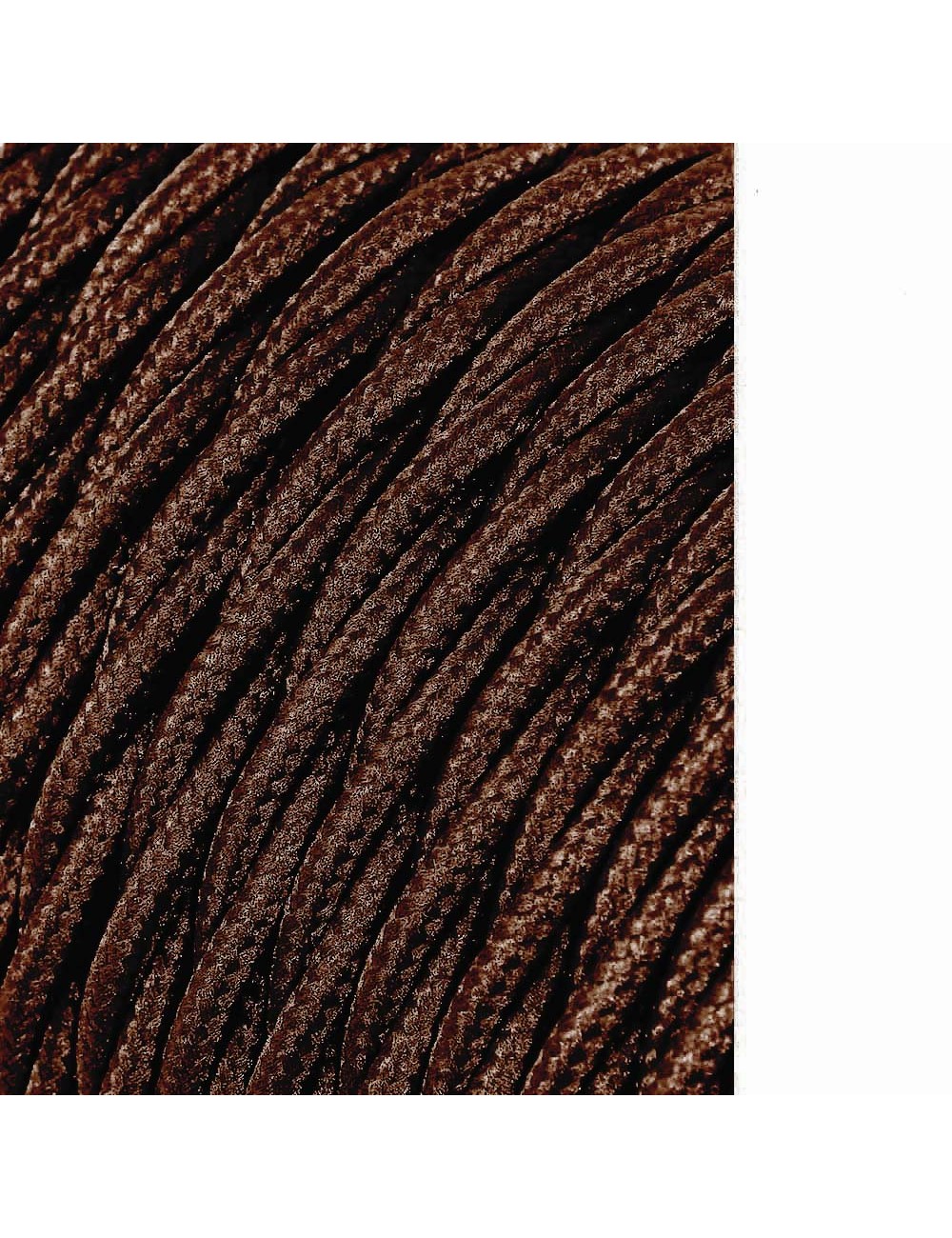 Carrete cable textil trenzado h03vv-f 2 x 0,75 mm marrón, 25 m