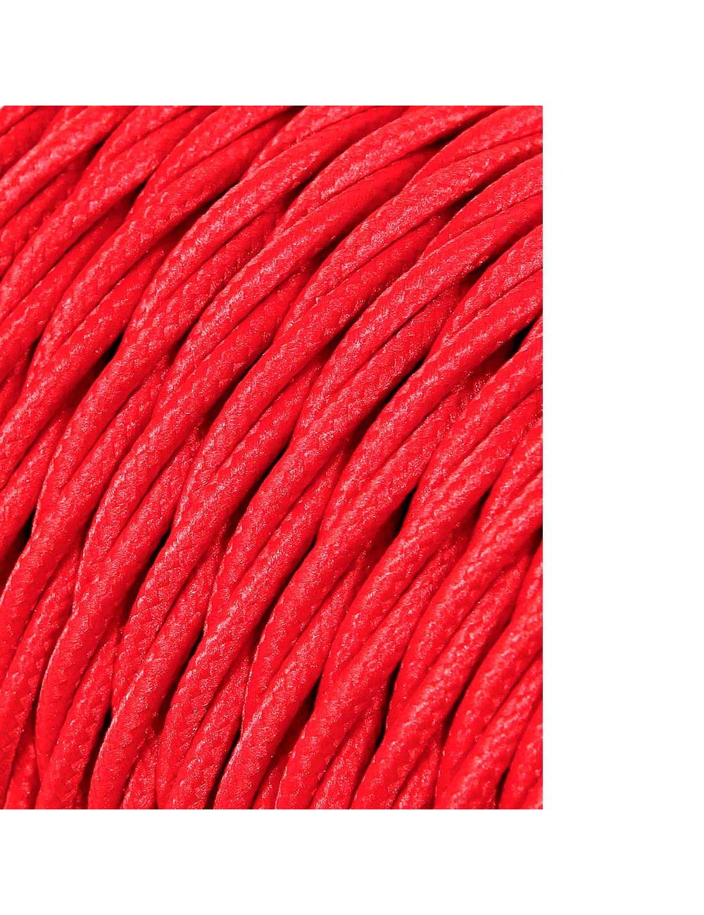 Carrete cable textil trenzado h03vv-f 2 x 0,75 mm rojo, 25 m