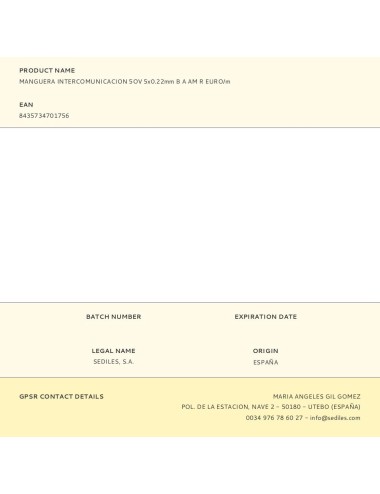 Manguera intercomunicacion 5ov 5x0.22mm b a am r euro/m