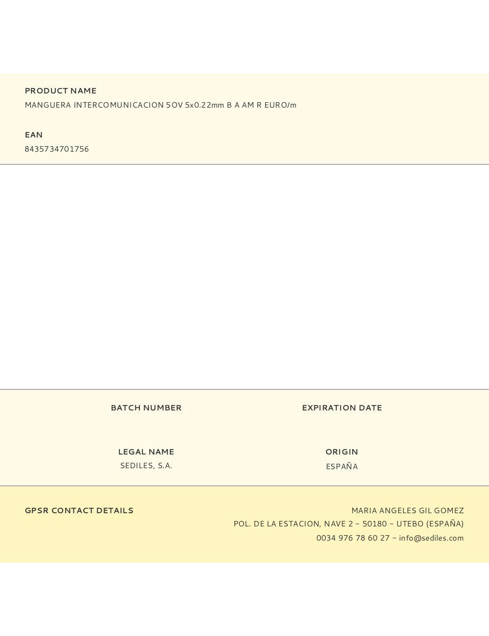 Manguera intercomunicacion 5ov 5x0.22mm b a am r euro/m