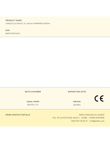 Cablecillo h07z1-k 1,50 mm marrón euro/m