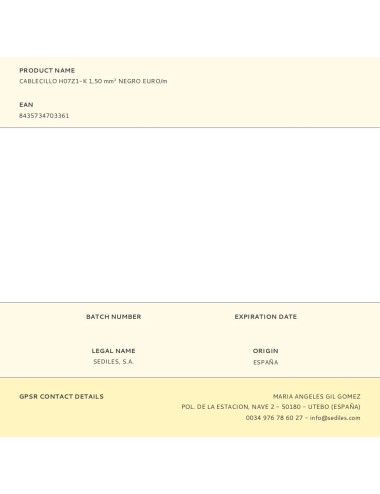 Cablecillo h07z1-k 1,50 mm negro euro/m