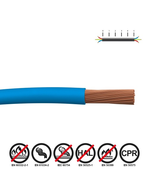 Cablecillo h07z1-k 2,50 mm azul euro/m